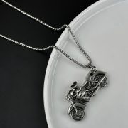 Custom Titanium Steel Motorcycle Pendant Necklace Men's Hip Hop Personality Trendy European Style Fashion Jewelry Accessory - Image 3