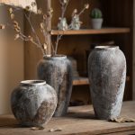 Jingdezhen Chinese Style Decorative Ornament Vintage Handmade Ceramic Flower Vase for Living Room Entrance Floral Arrangement