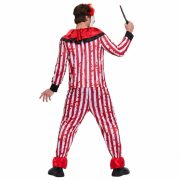 Adult Halloween Red Black Striped Clown Costume With Blood for Party Performance Scary Horror Stage Show Outfit - Image 4