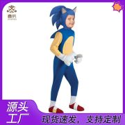 Blue Sonic Halloween Costume Adult Stage Performance Suit Super Speedy Boy Sonic Performance Clothes - Image 2