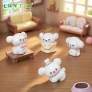 Adorable Butterfly Bow Dog Toy Micro Landscape Customizable Decorative Ornament Resin Craft DIY Dollhouse Car Desktop Decoration