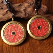 黄铜仿朱砂山鬼花钱吊坠随身挂件道家国风项链37-45礼物工艺品 - Image 2