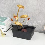 Creative Desktop Waterwheel Water Flowing Ornament Circular Stream Living Room Office Entrance Home Decor Crafts - Image 3