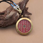 山鬼花钱吊坠保护壳朱砂仿古银加厚铜钱币八卦铜钱五帝钱汽车挂件 - Image 3