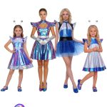 Adult AI Space Alien Cosplay Costume for Halloween Party Stage Performance Shiny Space Skirt for Children