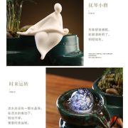 Vine Impression Flowing Water Fountain Ornament Desktop Circular Water Fish Tank Sprinkler Wealth Attracting Landscape - Image 4