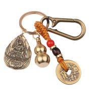 Factory Direct Sale Vintage Bronze Gourd Copper Coin Car Keychain Pendant Zodiac Animal Chinese Buddhism Custom Metal Medal Badge - Image 6