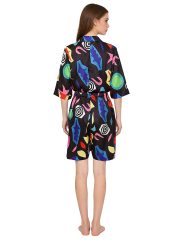 Stranger Things Season 3 Adult One-Piece Costume Floral Short-Sleeve Halloween Party Outfit for Stage Performance - Image 4
