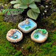 Customizable Miniature Resin Decorative Ornament DIY Handmade Micro Landscape Design Moss Lotus Pond Building Accessories - Image 2