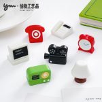 Creative Retro Radio Alarm Clock Miniature Object Dollhouse DIY Decorative Accessories Portable Desktop Ornaments