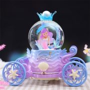Princess Mermaid Castle Music Box with Rotating Carousel Customizable Decorative Ornament Resin Craft Gift for Girls Birthday - Image 4