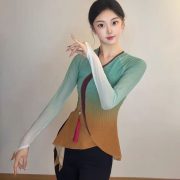 New Classic Dance Costume Women's Flowing Gown Ethnic Training Chinese National Gradient Outfit Art Exam Top Adult Stage Performance - Image 2