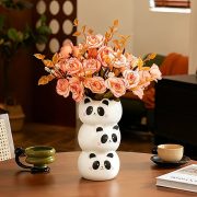 熊猫花瓶摆件客厅插花轻奢高级感陶瓷装饰品花器陶罐子小众设计感 - Image 2