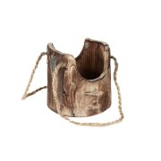 Handmade Wooden Decorative Ornament American Vintage Style Green Plant Flower Pot Hanging Basket Carbonized Utility Tray - Image 5