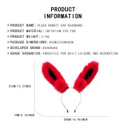 Adjustable Color Block Custom Mascot Costume Headband Halloween Role Play Rabbit Ear Cosplay Plush Hair Accessory - Image 3