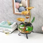 Creative Desktop Fish Tank Flowing Water Fountain Ornament Wealth Attracting Home Living Room Office Decorative Landscape Small Figurine