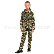 Children's Soldier Doll Performance Costume Camouflage Outfit for Girls and Boys Military Uniform Stage Performance Wear