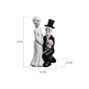 Retro Halloween Skeleton Groom and Bride Resin Ornaments Customizable Decorative Home Garden Decor for Couples - Image 5