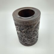 黑檀木笔筒复古雕刻中国风笔筒工艺品摆件商务办公实木笔筒批发 - Image 4