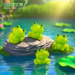 Adorable Mini Frog Decorative Ornaments Customizable Resin Craft DIY Aquarium Pond Decoration Small Hanging Accessories