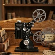 Customizable Retro American Coffee Shop Decorative Ornaments Old Film Projector Model Resin Craft Shop Window Display Piece - Image 4
