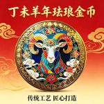 2027 Sheep Year Full Color Commemorative Coin Custom Metal Medal Badge for Anniversary Celebration Activity in Bank