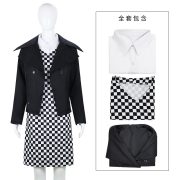 Adult Cosplay Baseball Jacket Short Plaid Design Stage Performance Costume Similar To Popular American TV Series