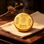 Antique Style Solid Gold Yuan Bing Cake Office Desk Decoration Custom Metal Medal Badge Craftwork for Wealth Happiness Health Joy - Image 3