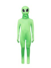Green Alien One-Piece Suit Halloween Costume for Adults Children's Play Cosplay Tight Fitting Stage Performance Ensemble - Image 5