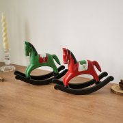 Creative Wooden Red rocking horse Decorative Ornament Simple Home Decoration Ideal Gift for Moving New House or Business Opening - Image 3