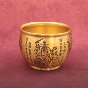 Bronze Good Luck Money Bucket Five Road Wealth God Pot Attracting Fortune Furniture Decoration Custom Metal Medal Badge - Image 3