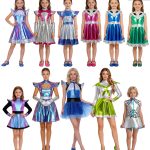 Space Alien Cosplay Costume Adult Stage Performance Bright Space Skirt Halloween Party Outfit for Both Adults and Children