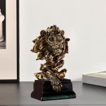 Amazon Bestseller Gold Lion Resin Decorative Ornament Customizable Home Decor Living Room Vintage Knot Tied Display Shelf
