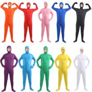 Adult Halloween Cosplay Costume Tight One-Piece Invisible Man Black Suit Stage Performance Clothing for Men - Image 2