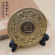 源头工厂双面精雕百福罗盘摆件黄铜旋转招财家居风水手把件批发 - Image 2