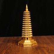 八卦文昌塔摆件黄铜宝塔13层文昌塔十三层文昌塔书房金属工艺品 - Image 3