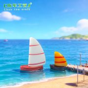 Customizable Decorative Resin Ornament Mediterranean Sea Ocean Style Single Sailboat INS White Creative Craft Decoration - Image 5