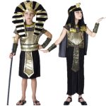 Children's Egyptian Queen Stage Performance Costume Pharaoh Show Outfit Halloween Egyptian King Queen Attire