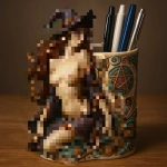 Sexy Witch Quill Holder Resin Craft Customizable Decorative Ornaments for Home Desktop Decoration New Arrival Amazon Cross-Border