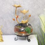 Creative Desktop Glass Fish Tank Flowing Water Fountain Ornament for Living Room Entrance TV Cabinet Circular Wealth Attraction