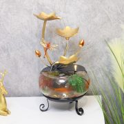 Creative Desktop Glass Fish Tank Flowing Water Fountain Ornament for Living Room Entrance TV Cabinet Circular Wealth Attraction