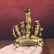 Retro Bamboo Decorative Figurine for Office Desktop Custom Metal Medal Badge Gift for Leadership Promotion - Image 3