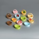 Creative Resin Wicker Basket Customizable Decorative Ornament Miniature Dollhouse Desktop Decoration Photography Scenery Storage Frame