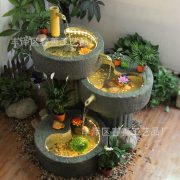 New Chinese Style Rural Stone Mill Waterfall Indoor Balcony Fish Tank Stone Basin Flowing Water Fountain Ornament Good Feng Shui - Image 2