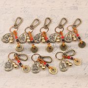 Factory Direct Sale Vintage Bronze Gourd Copper Coin Car Keychain Pendant Zodiac Animal Chinese Buddhism Custom Metal Medal Badge - Image 2