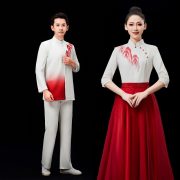 New Chinese Style Red Patriotic Performance Costume for Children's Stage Show Elementary School Chorus Speech Competition - Image 4