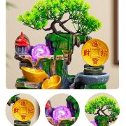 Lucky Mountain Water Fountain Resin Ornament for Office Home Decorative Flowing Water Feature Wealth Attracting Fish Tank - Image 4