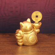 源头工厂赚大钱招财猫转转招财进宝铜钱猫手把件解压摆件一件批发 - Image 3