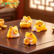 New Year Creative Wealth Attracting Mini Gold Toad Cute Figure Customizable Decorative Ornaments Desktop Miniatures DIY Accessories