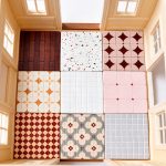 New Vintage Pattern Dollhouse Floor DIY Resin Accessory Customizable Decorative Ornament Miniature Scene Popular Blind Box